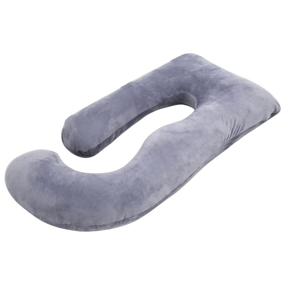 Momcozy - U Shaped Huggable Maternity Pillow With Removable Cover - Grey