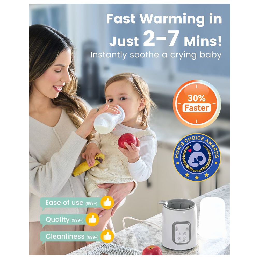 Grownsy - 8-in-1 Bottle Warmer For Breast Milk & Formula - White