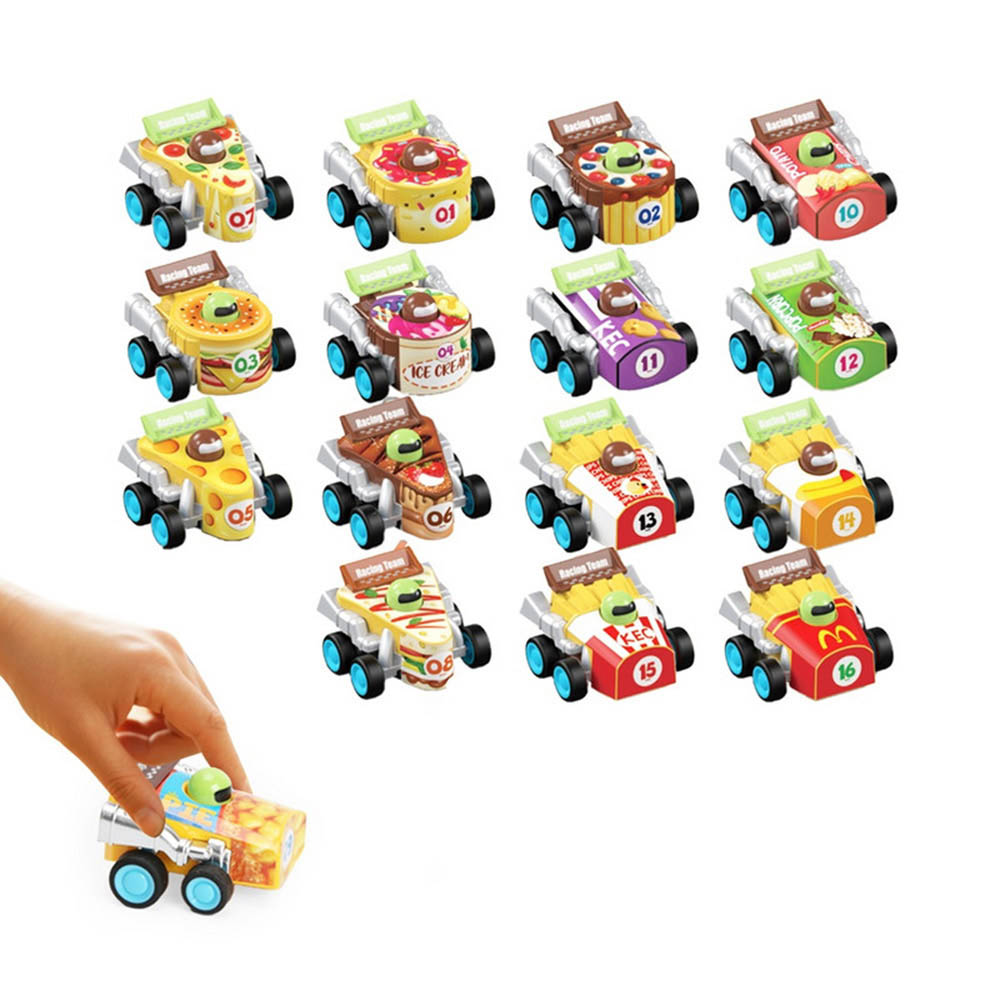 Trucare - Fun Time Pull Back Food Model Toy Car Set - Style May Vary - 4 Pcs