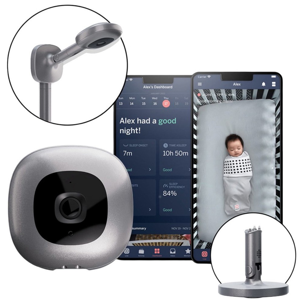 Nanit - Pro Baby Monitor With Wall Mount And Multistand - Sterling Silver