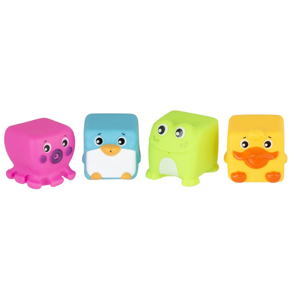 Playgro - Grip And Stack Cubes Sensory Toy Set - Multicolor - 4 Pcs
