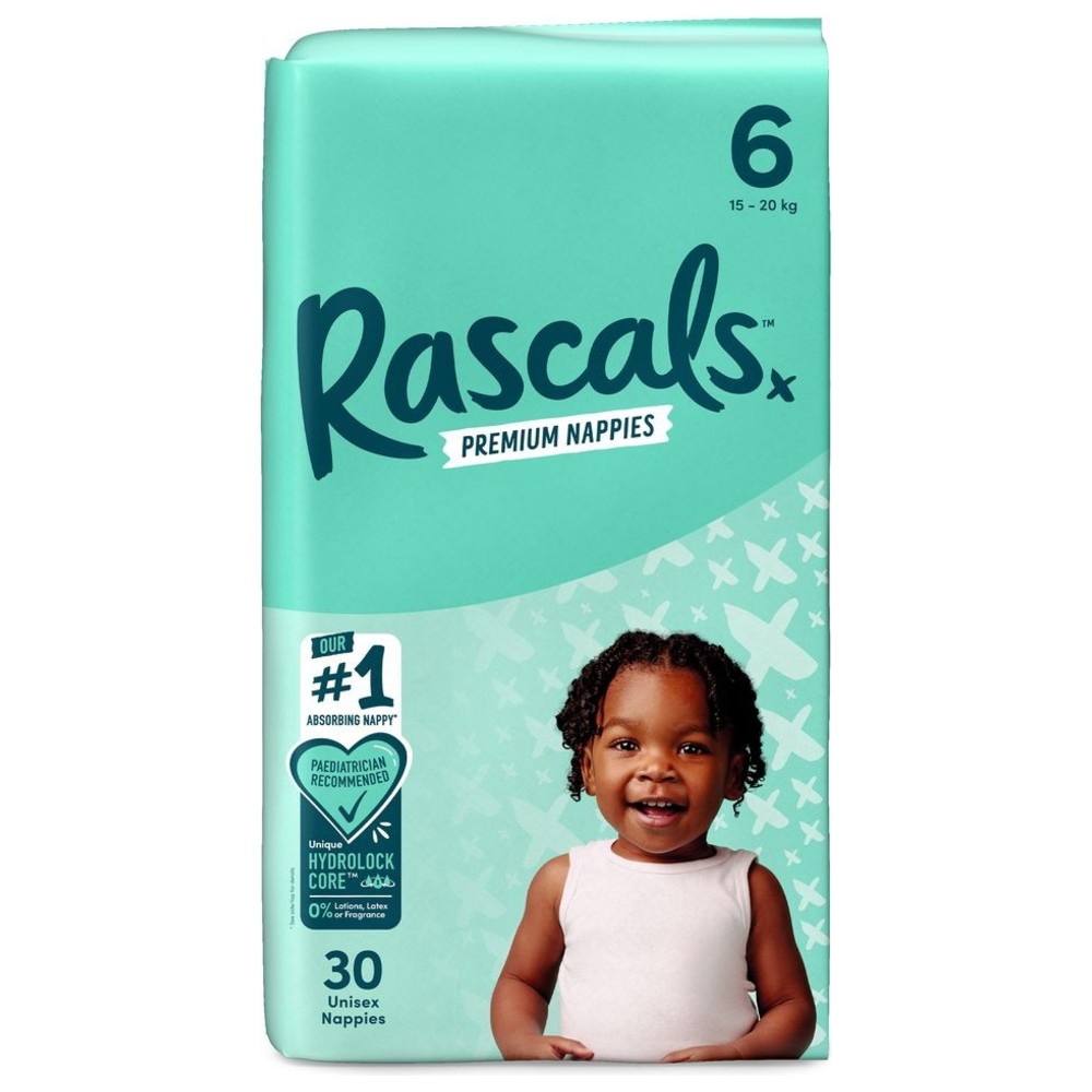 Rascals - Premium Baby Nappies - Size 6 - 15-20 kg - 30 Pcs