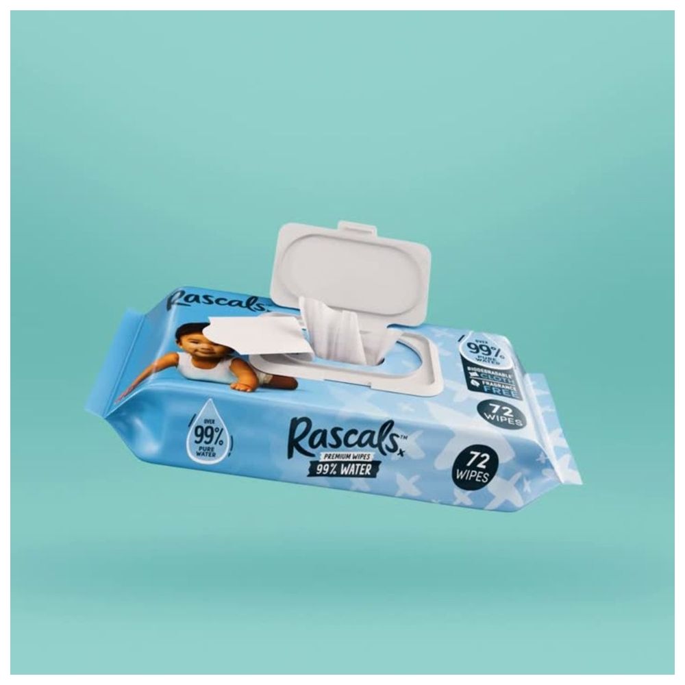 Rascals - Premium Water Wipes - Pack Of 3 - 216 Pcs