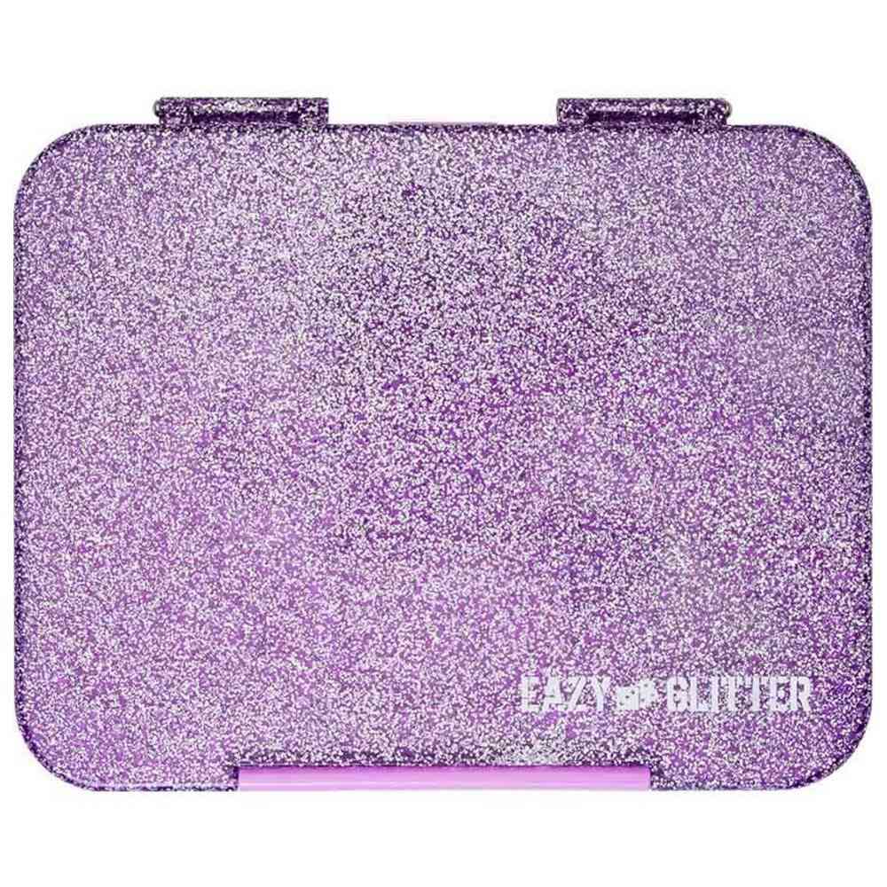Eazy Kids - 6 And 4 Compartment Convertible Bento Lunch Box - Glitter Purple