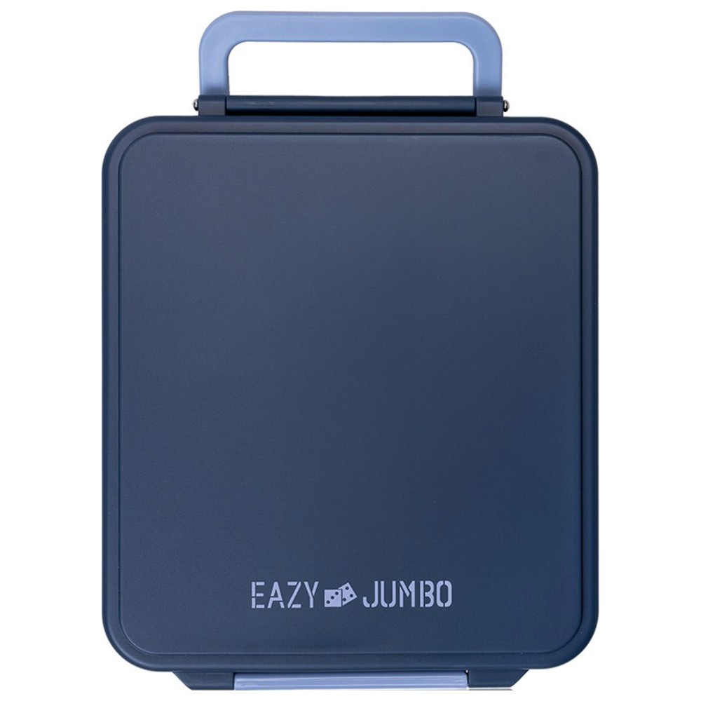 Eazy Kids - 4 Compartment Jumbo Bento Lunch Box With Thermos And Dip Jar - Grey