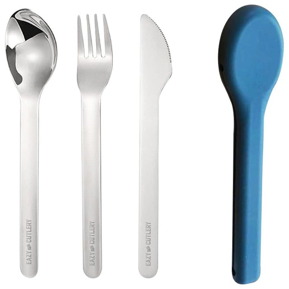 Eazy Kids - Cutlery Set With Silicone Case - 3 Pcs