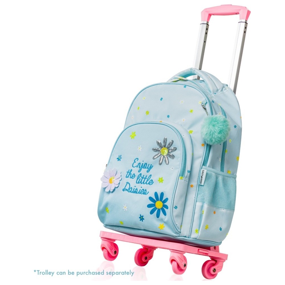 Eazy Kids - School Bag With Lunch & Pencil Bag - Daisy Green - 17-Inch