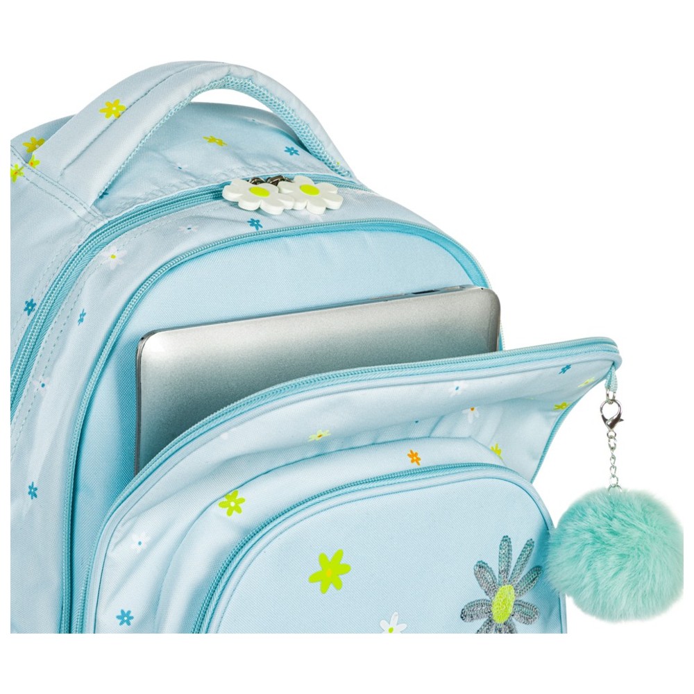 Eazy Kids - School Bag With Lunch & Pencil Bag - Daisy Green - 17-Inch