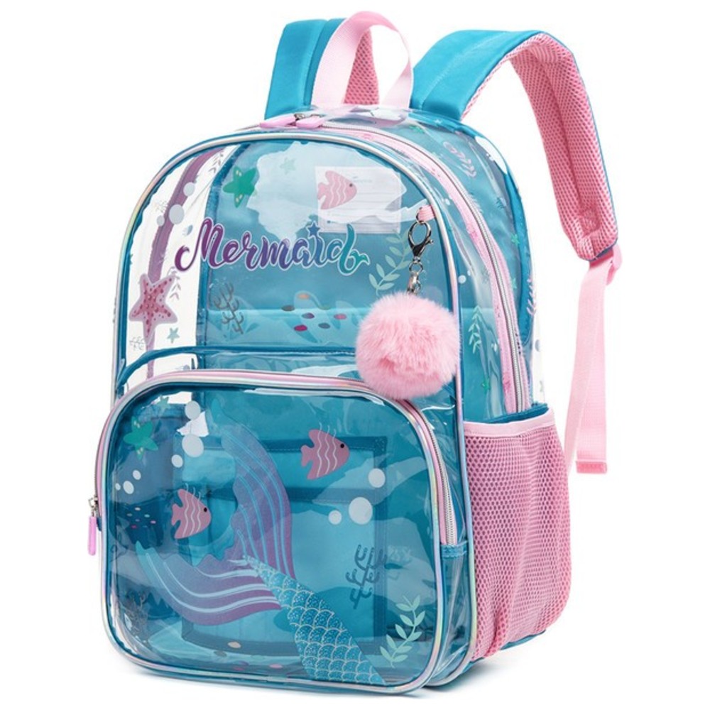 Eazy Kids - Backpack, Lunch Bag & Pencil Case Combo - Mermaid - 3 Pcs - 17-Inch/43.5cm