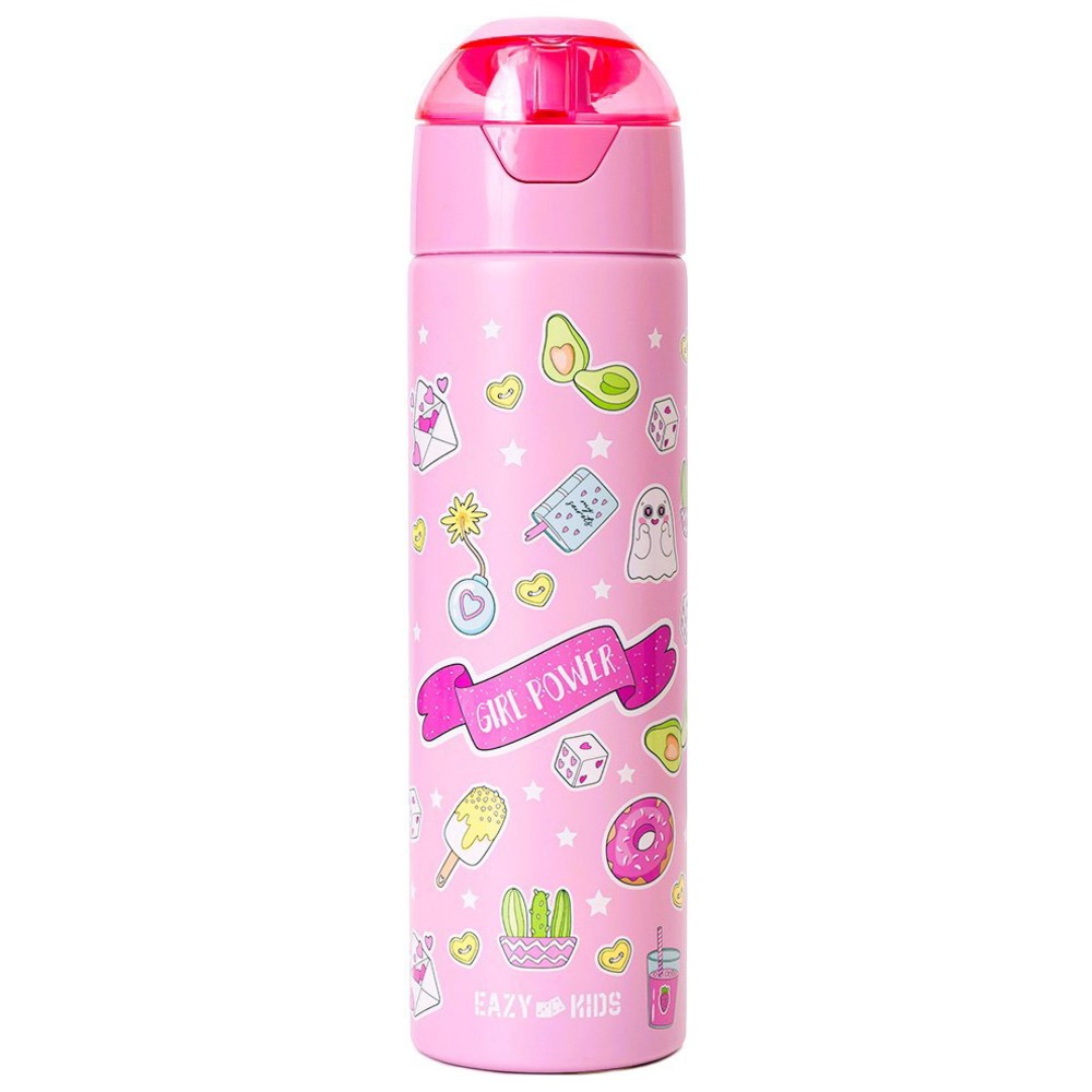 Eazy Kids - Insulated Steel Water Bottle With Spray - Pink - 640 ml