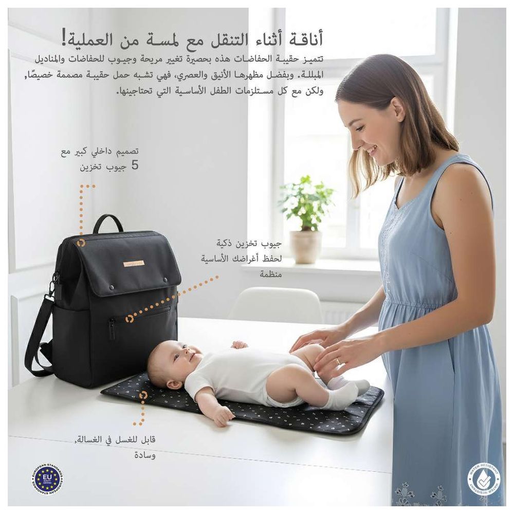 Neobreez - Nixe Diaper Backpack 7pc-Set with Changing Mat, Wet Bag And Pouches