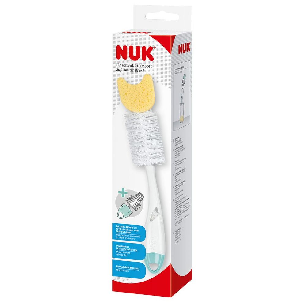 Nuk - Fragrance Free Twin Pack Baby Bottle Cleaner With 2-in-1 Bottle Brush - 3 Pc Set