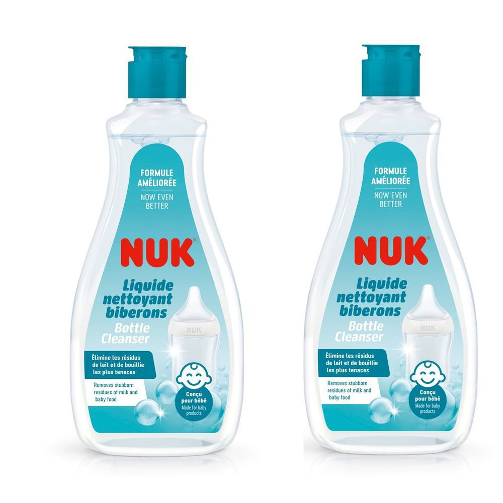 Nuk - Fragrance Free Twin Pack Baby Bottle Cleaner With 2-in-1 Bottle Brush - 3 Pc Set