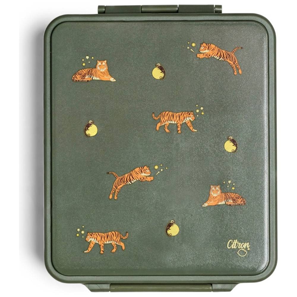 Citron - Grand 4-Compartment Lunch Box With Food Jar - Tiger