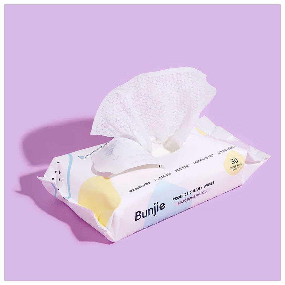 Bunjie - Probiotic Baby Wipes - 80 Pcs