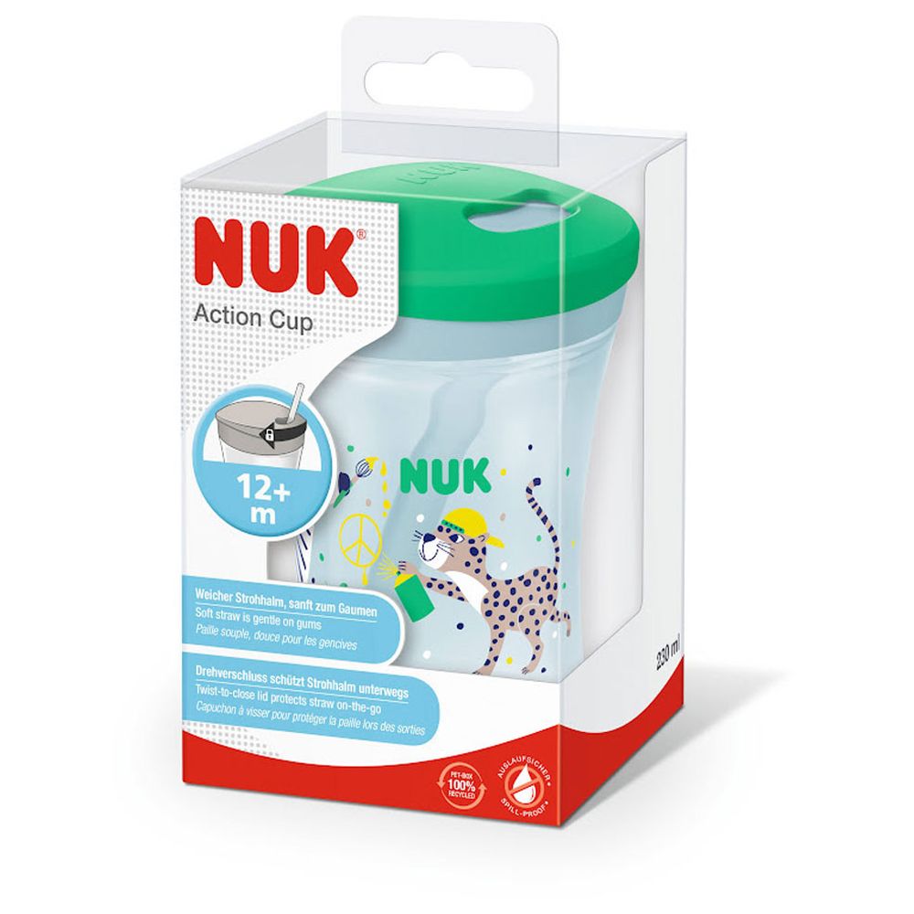 Nuk - Soft Drinking Straw Action Cup - Green - 230 ml