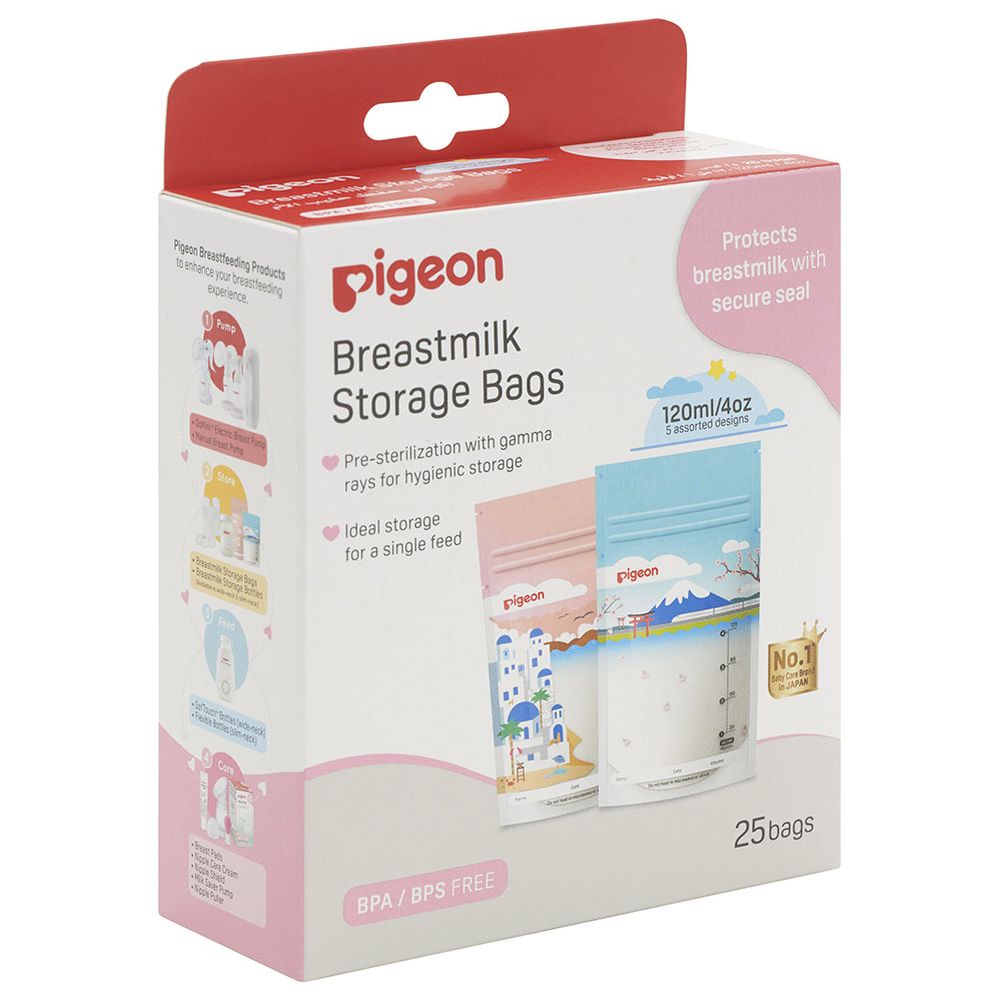 Pigeon - Breastmilk Storage Bags - 120 ml - 25 Pc Set