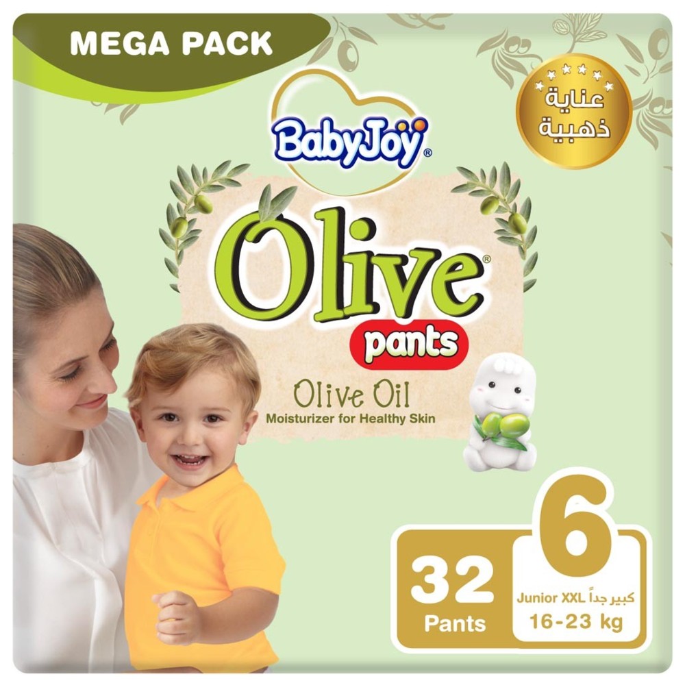 BabyJoy - Olive Culotte Diaper Pants - Mega Pack - Size 6 - Junior XXL - 16-23 kg - 32 Pcs