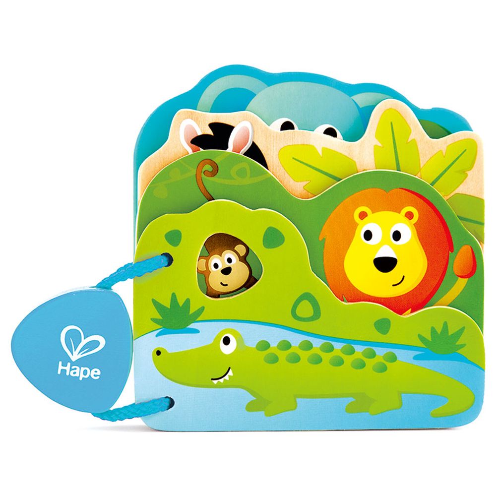Hape - Baby's Wild Animal Book - Peek-a-boo book