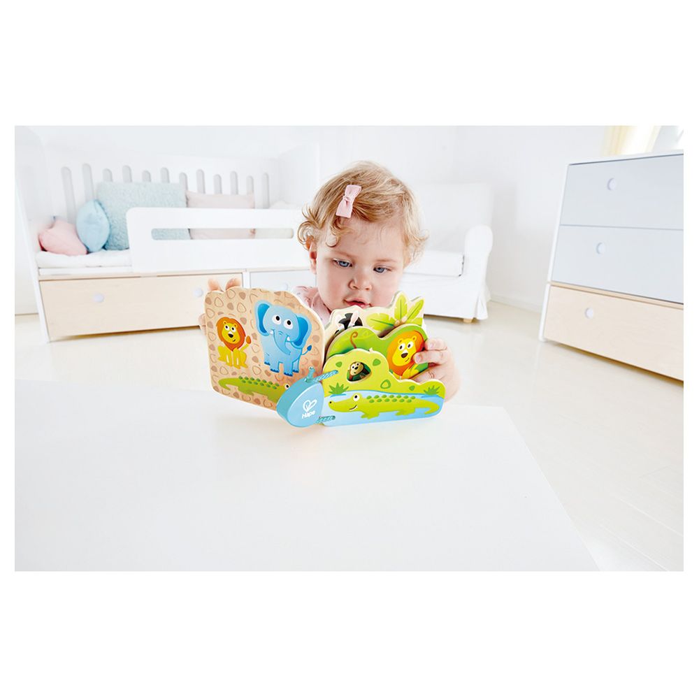 Hape - Baby's Wild Animal Book - Peek-a-boo book