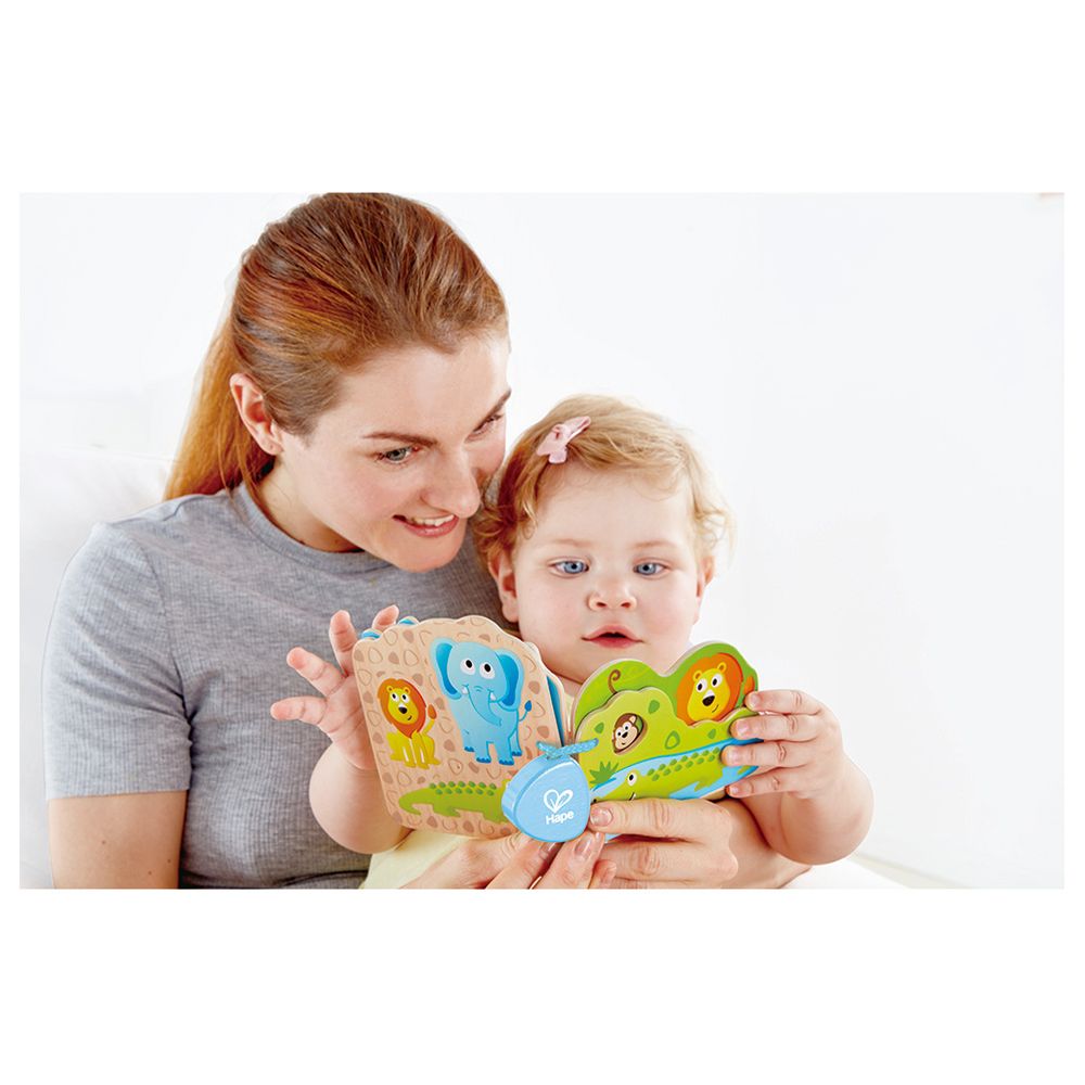 Hape - Baby's Wild Animal Book - Peek-a-boo book