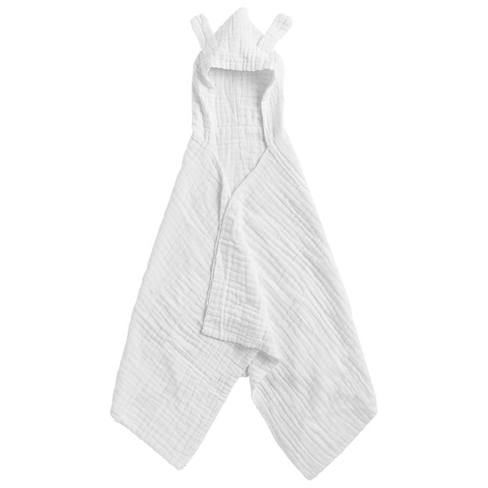 Anvi Baby - Organic Muslin Hooded Towel - White