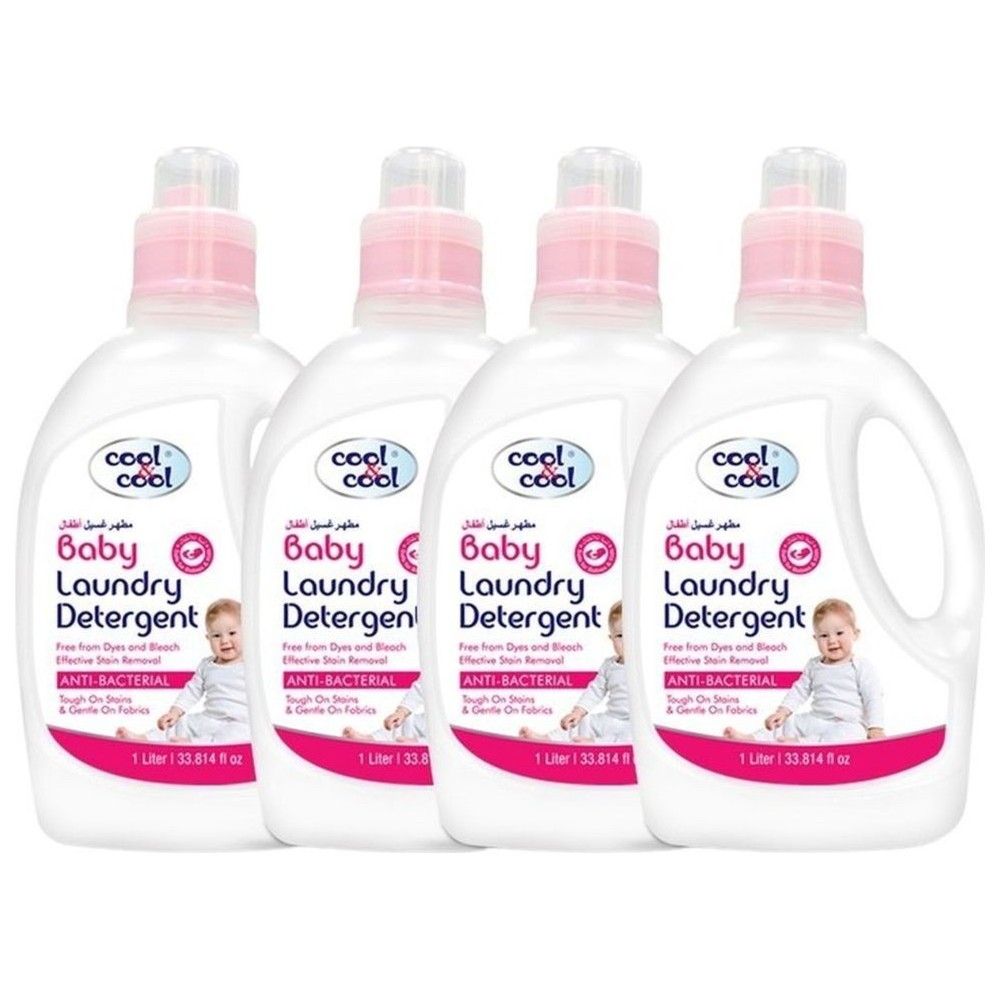 Cool & Cool - Baby Anti-Bacterial Laundry Detergent - Pack of 4 - 1 L