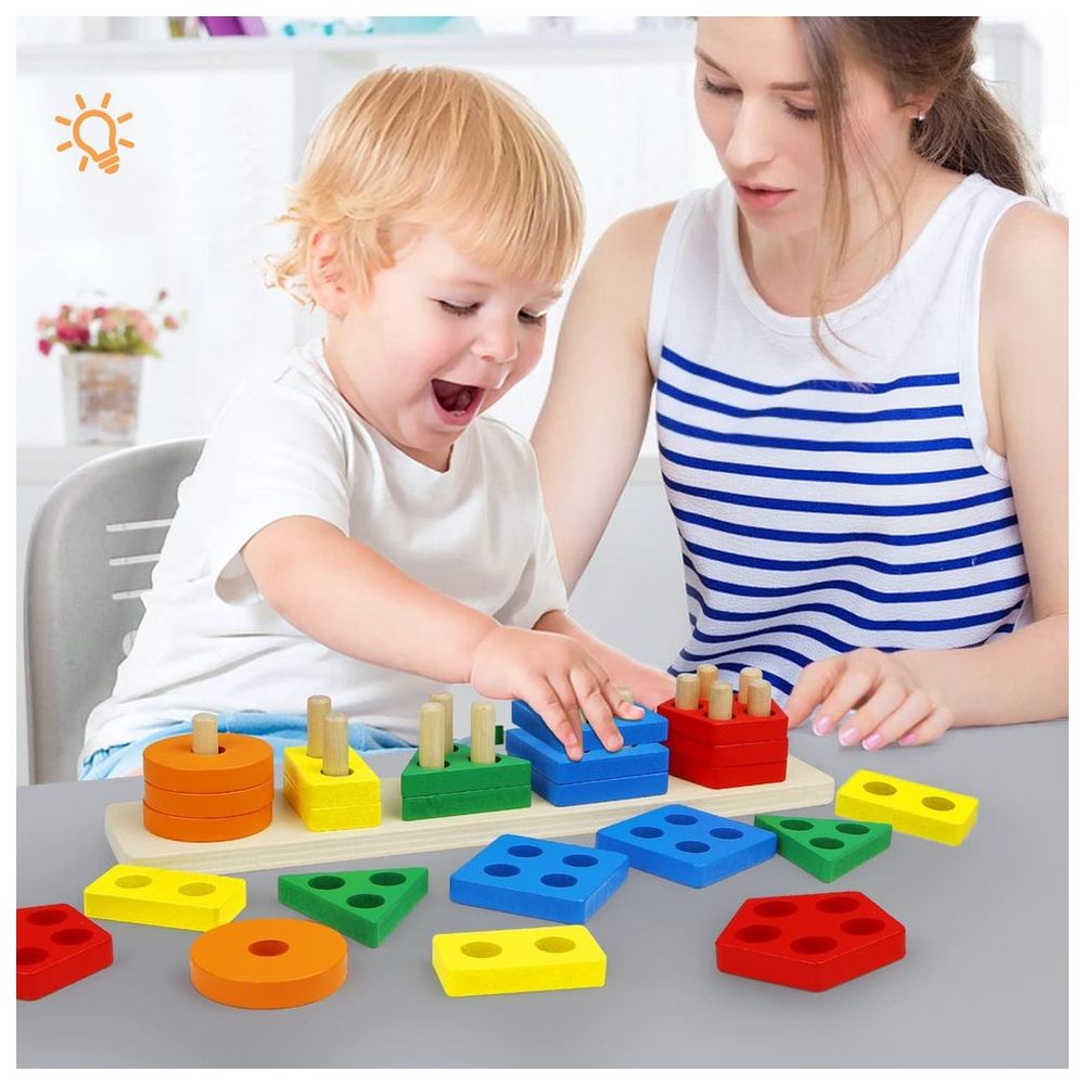 Essen - Montessori Shape Sorting Stacking Educational Toy