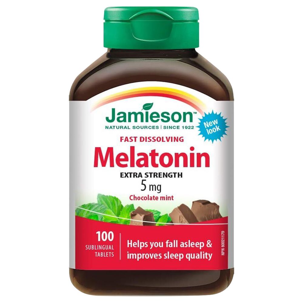 Jamieson - Melatonin 5 mg Tablets - Chocolate Mint - 100 Pcs