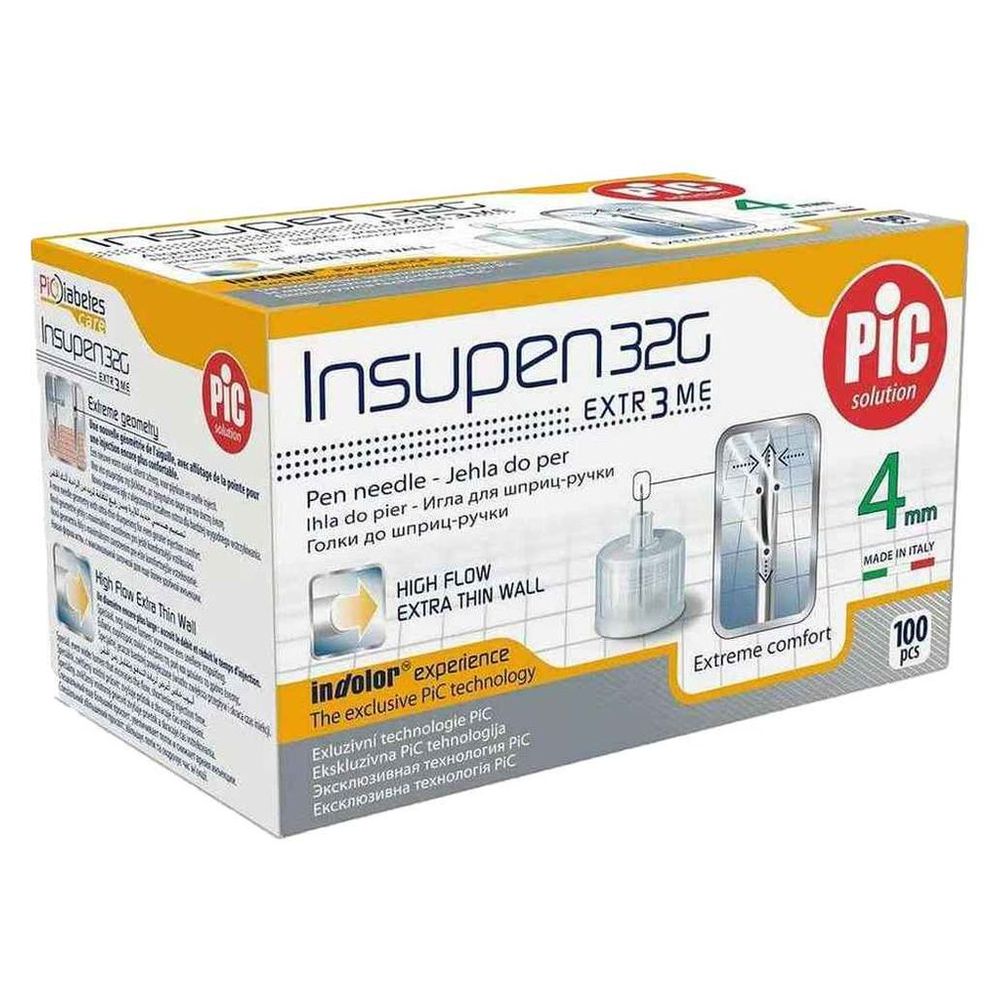 Pic - Insulin Pen Needles - 100 Pcs - 4 mm