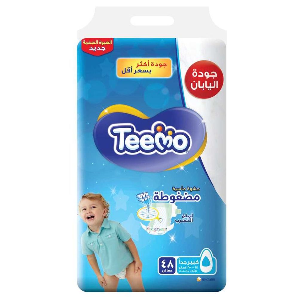Teemo - Baby Diapers - Size 5 - Junior - 14-25 kg - Mega Pack - 48 Pcs