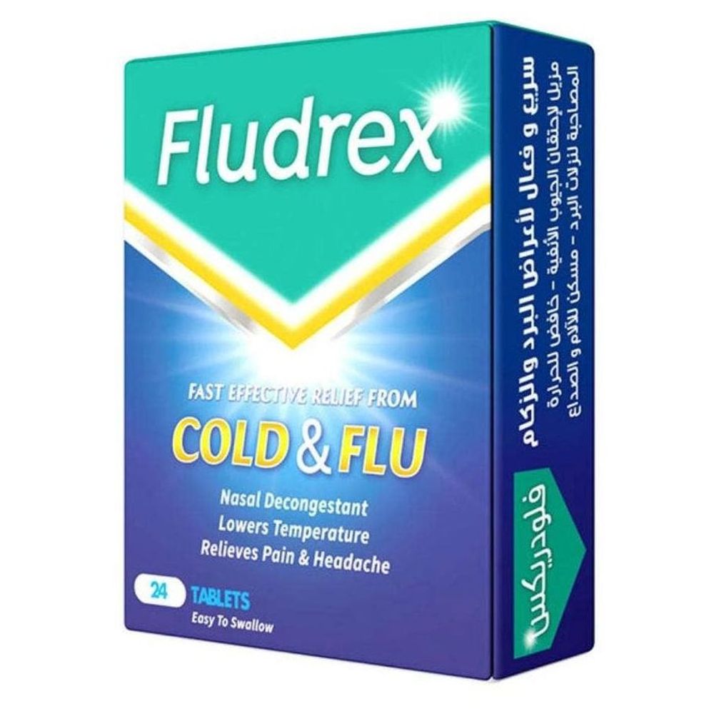 Fludrex - Cold And Flu Relief Tablets - 24 Pcs
