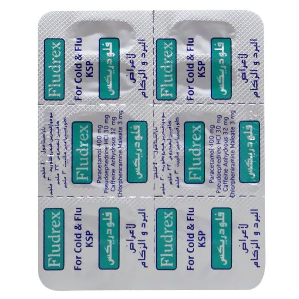 Fludrex - Cold And Flu Relief Tablets - 24 Pcs