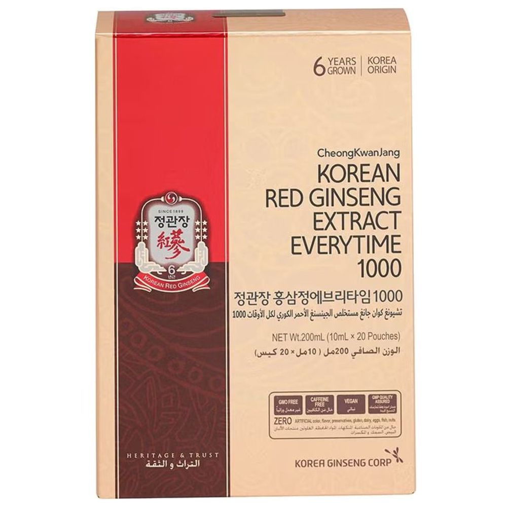 KGC - Korean Red Ginseng Extract Everytime 1000 Sachets - 10 ml - 20 Pcs