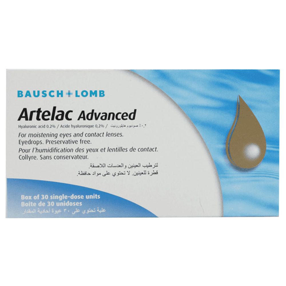Artelac - Advance 0.2% Eye And Lens Moisturizing Drop Vials - 30 Pcs