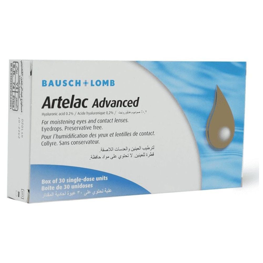 Artelac - Advance 0.2% Eye And Lens Moisturizing Drop Vials - 30 Pcs