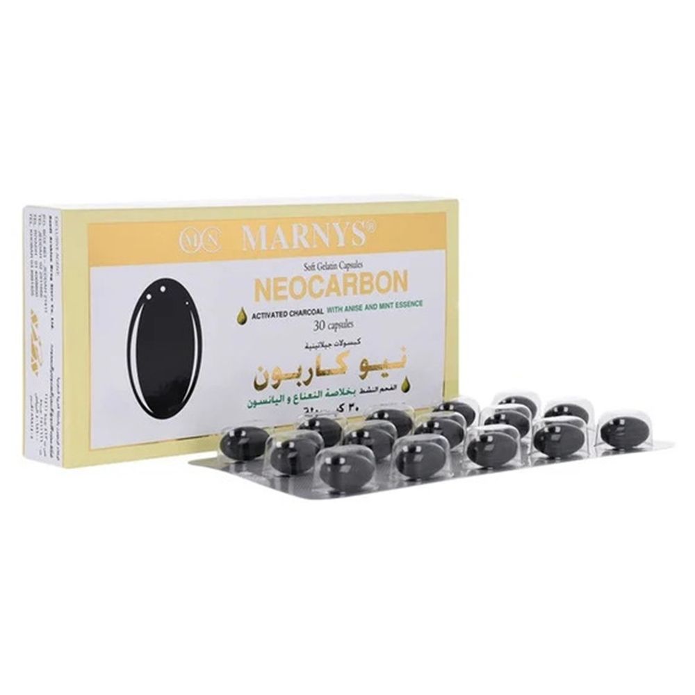 Marnys - Activated Charcoal Neocarbon Capsules - 30 Pcs