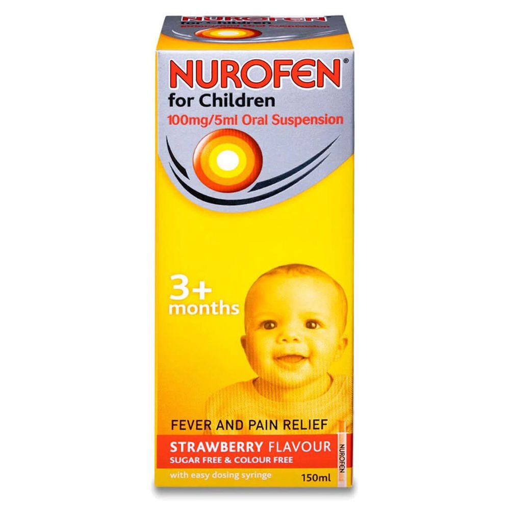Nurofen - Children Fever And Pain Relief Oral Suspension - Strawberry - 150 ml