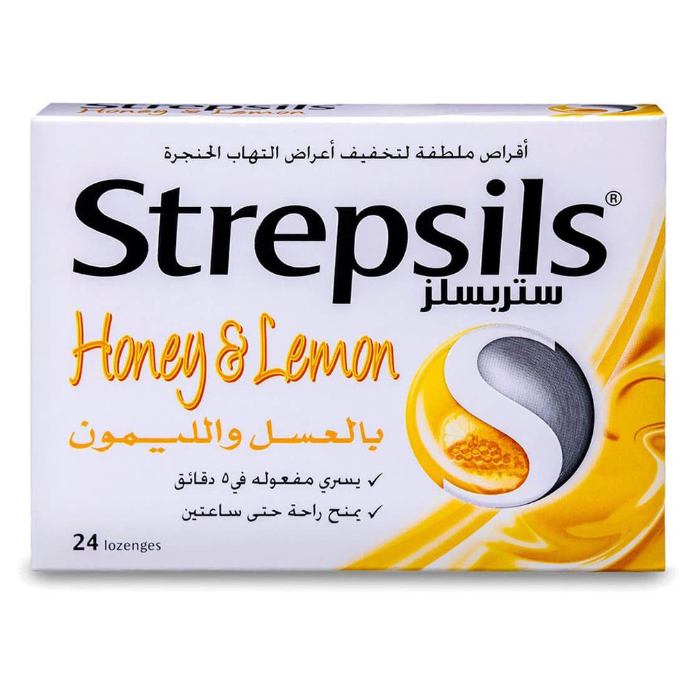 Strepsils - Sore Throat Relief Lozenges - Honey And Lemon - 24 Pcs
