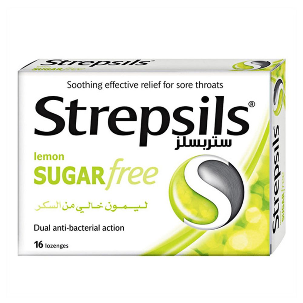 Strepsils - Sugar Free Lozenges - Lemon - 16 Pcs