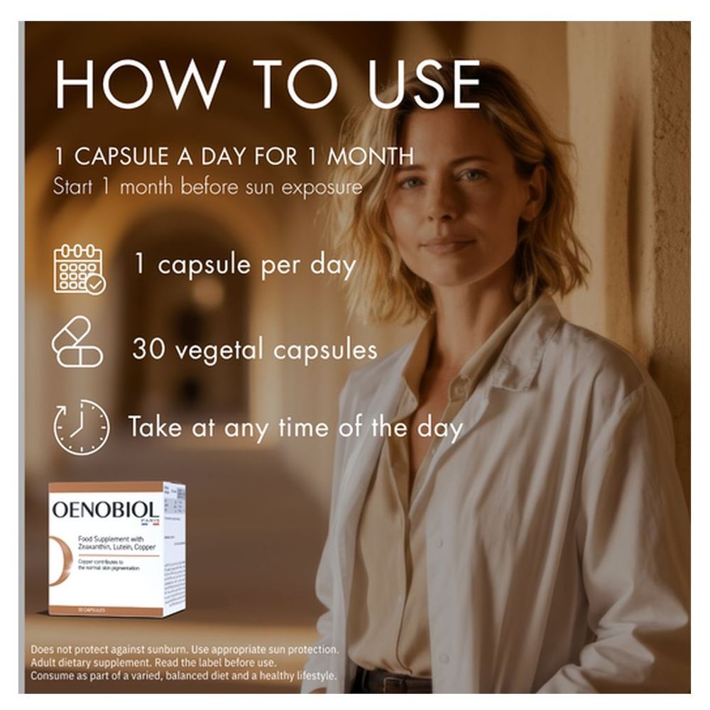 Oenobiol Zeaxthin Lutein Copper Bronze Supplement Capsules - 30 Pcs