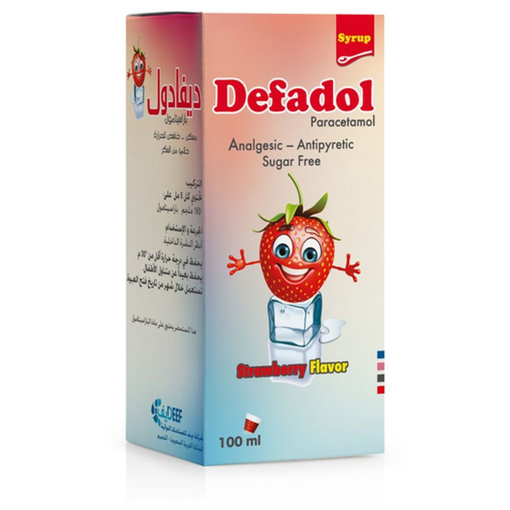 Defadol Paracetamol 160 mg Syrup - Strawberry - 100 ml