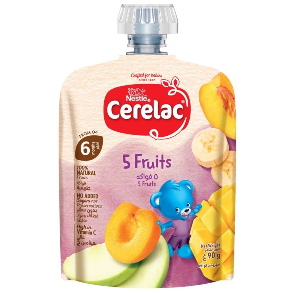 Cerelac - 5 Fruits Puree Pouch - 90 gm