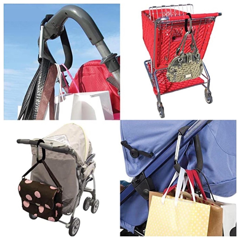 Pikkaboo - Universal Non-Slip Metal Stroller Hook Only - Black