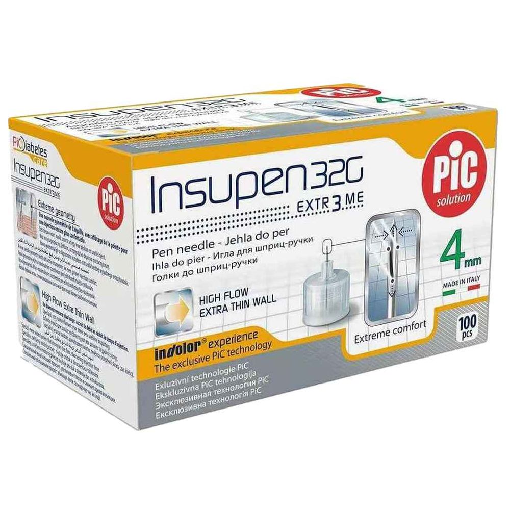Pic - Insulin Pen Needles - 100 Pcs - 4 mm