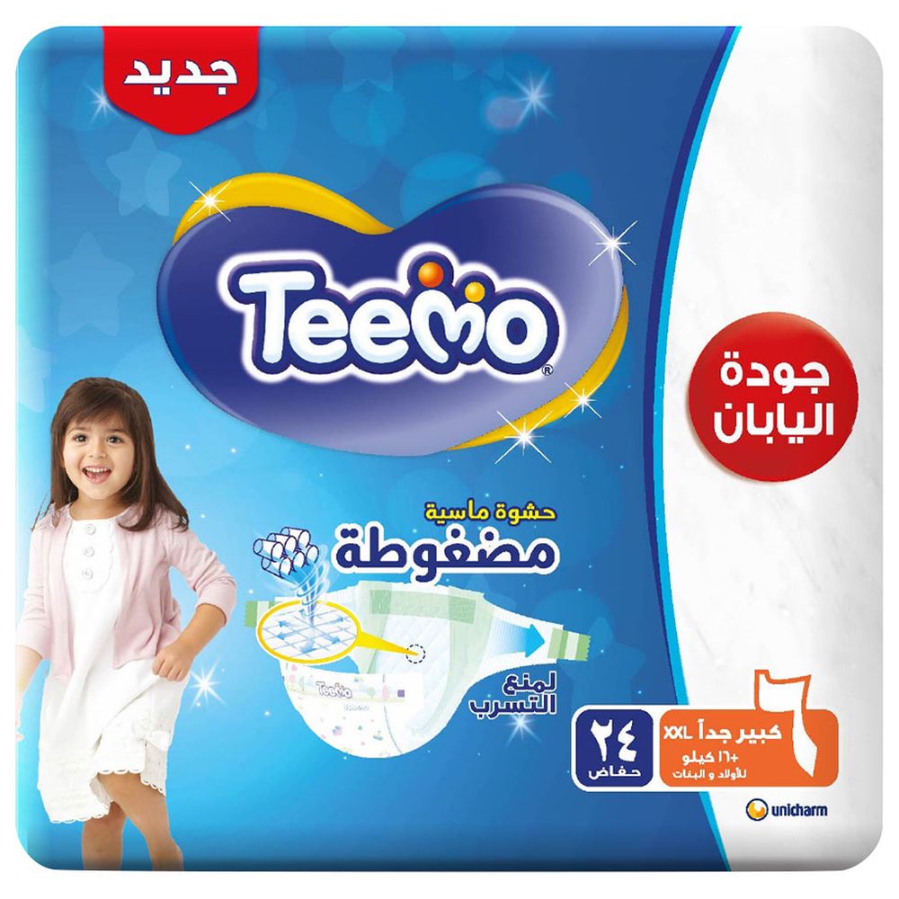 Teemo - Baby Diapers - Size 6 - Junior XXL - 16+ kg - 24 Diapers