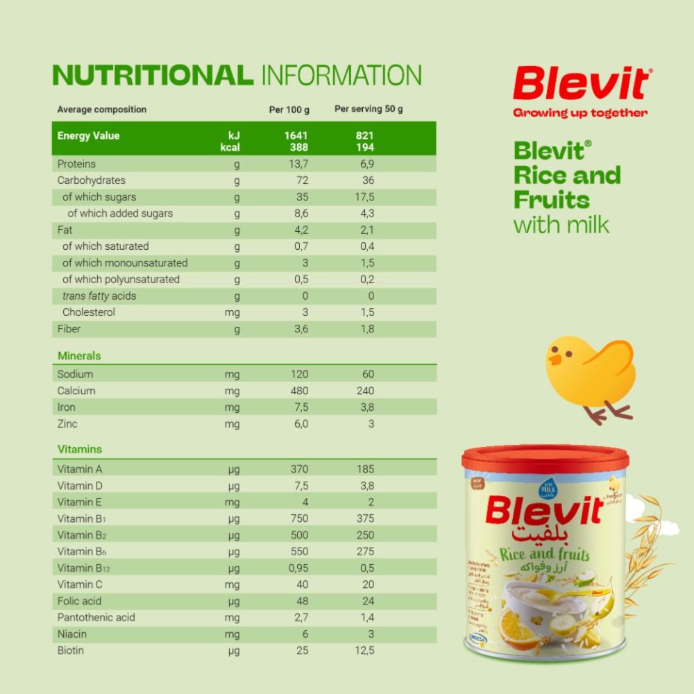 Ordesa - Blevit Rice And Fruits Cereal - 350 gm