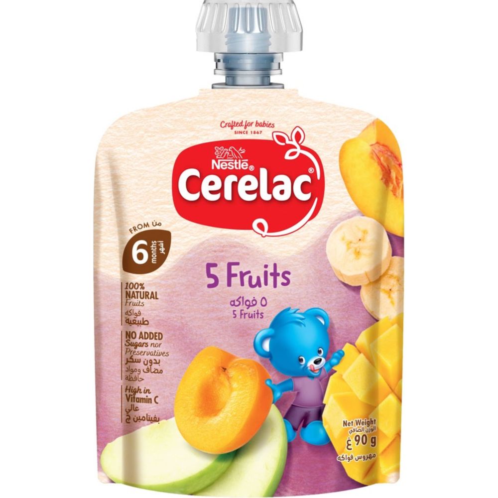 Cerelac - 5 Fruits Puree Pouch - 90 gm