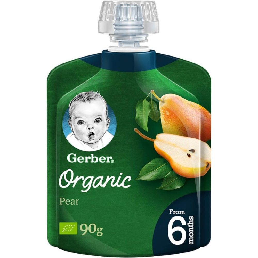 Gerber - Organic Pear Puree Pouch - 90 gm