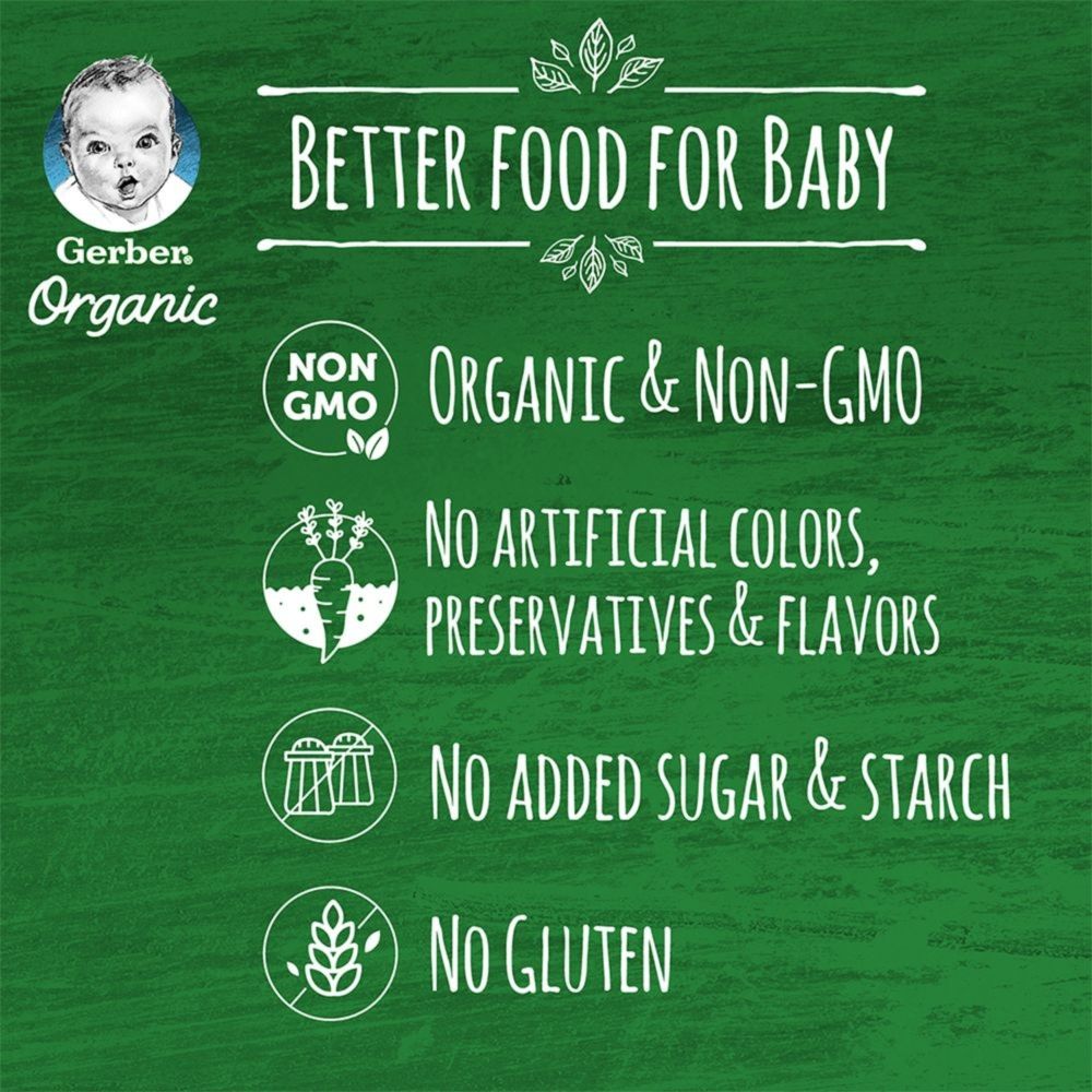 Gerber - Organic Apple, Banana, Blueberry And Blackberry Puree Pouch - 90 gm